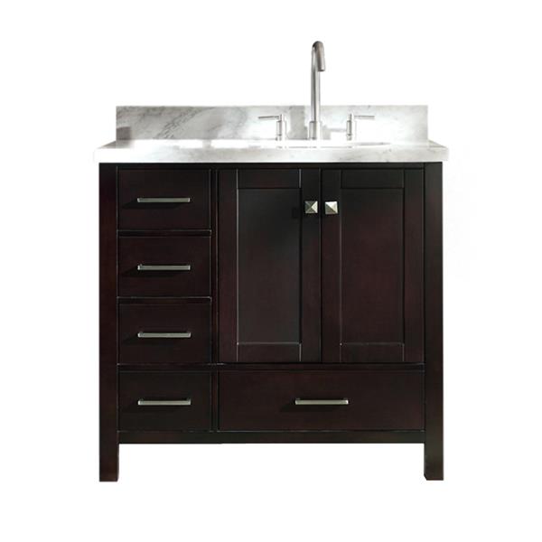 Ariel 37-in Espresso Right Offset Single Oval Sink Vanity