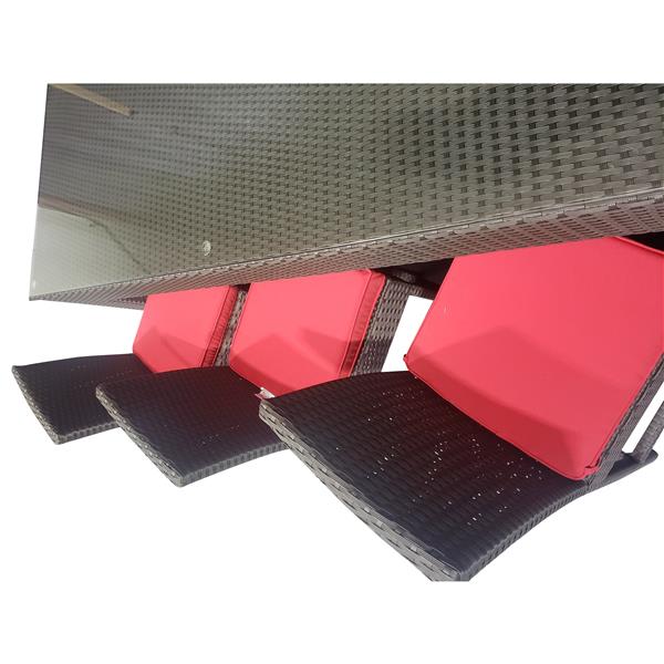 WD Patio Outdoor Bar - Wicker/Aluminum - Red