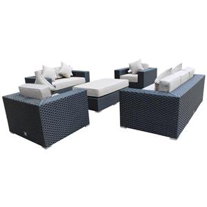 WD Patio Venetian 5-Piece Wicker/Aluminum Outdoor Patio Set - Antique Beige