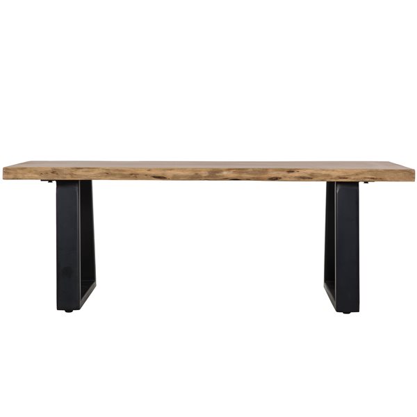 Collection Bourbon Street Kiel Wood and Metal Dining Bench - Natural/Black - 70-in