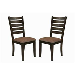 Collection Bourbon Street Berkshires Wood and Fabric Dining Chair - Brown -Set of 2