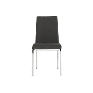 Collection Bourbon Street Paola Grey Linen and Chrome Side Chairs - Set of 2