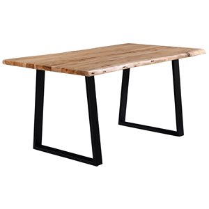 Table salle à manger Kiel, bois d'acacia/métal noir, 79"