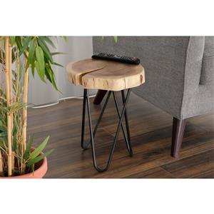 Table d'appoint Mina en bois d'acacia et fer