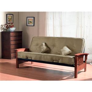 Futon Indie capitonnée avec housse amovible, velours vert