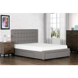 Collection Bourbon Street Quinton Upholstered Storage Bed - Grey - Queen