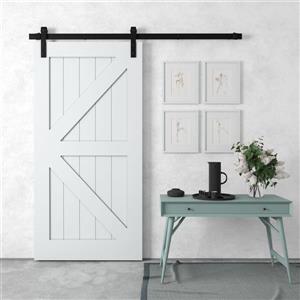 Porte de grange Manhattan avec quincaillerie grise, 40"