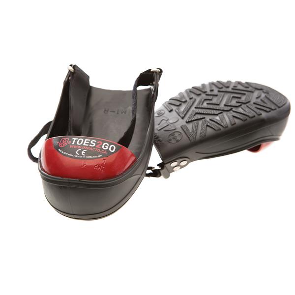 Impacto Toes2Go Steel Toe Cap - Black/Red - Medium shoe M8-13 W10-13