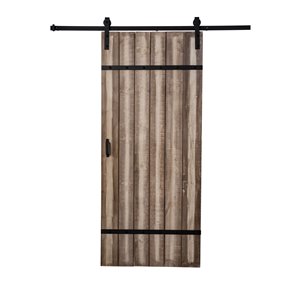 ReliaBilt Cross Brace Sliding Barn Door with Hardware Kit - 36-in x 84-in