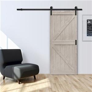 ReliaBilt Silver Oak K Design Rustic Pre-Drilled Sliding Barn Door Slab - 36-in