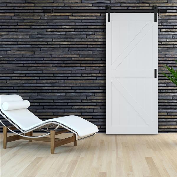 Renin K Design Rustic Pre-Drilled Sliding Barn Door Slab White - 36-in