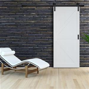 ReliaBilt K Design Rustic Pre-Drilled Sliding Barn Door Slab White - 42-in