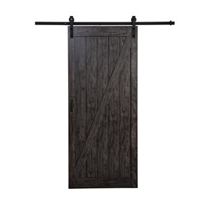 ReliaBilt Iron Age Z Design Rustic Sliding Barn Door w/ Hardware Kit - 36-inx84-in