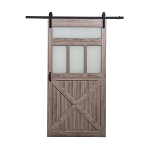 ReliaBilt Bar Door Hardware Kit - 3 Frosted Glass - Silver Oak - 42-in