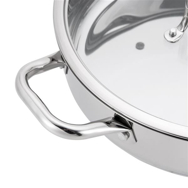 Hamilton Beach Heavy Duty Stainless Steel Saute Pan With Lid, 11 ...