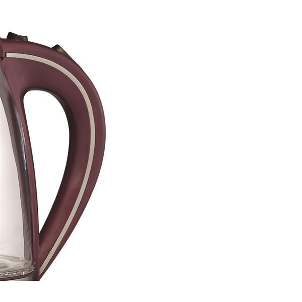 purple color glass electric kettle with