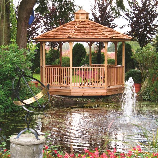 CEDARSHED Pavillon de jardin, panneaux octogonaux, 14 ...