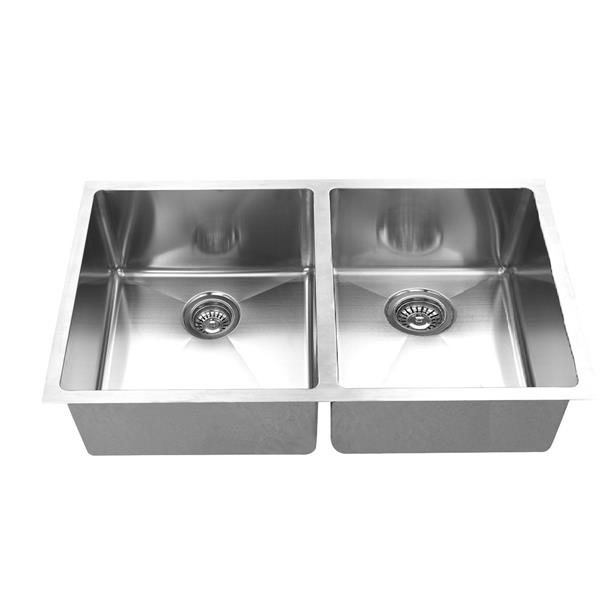 Elegant Stainless Double Undermount Sink 30 In Steel Rona - Double Undermount Sink Black Elegant Stainless Double Undermount Sink 30 In Steel Rona - Double Undermount Sink Black