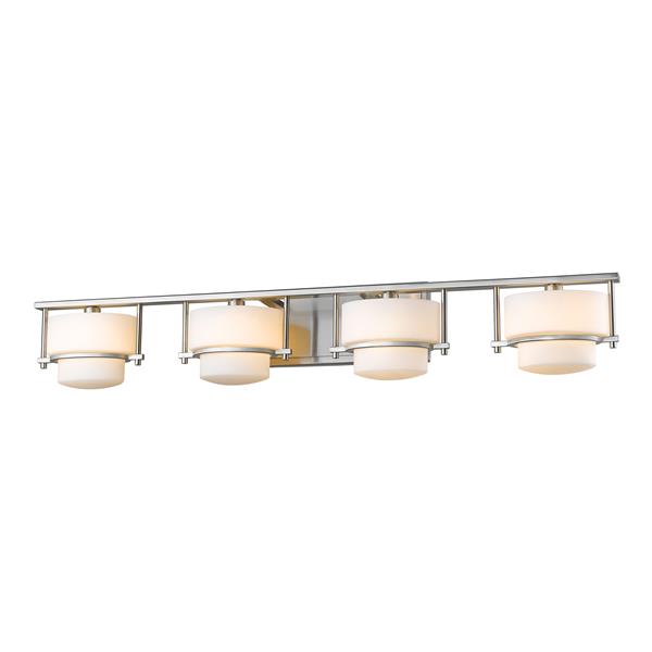 Z-lite Z-Lite Porter Bathroom LED Vanity Light - 4-Light - Brushed Nickel 3030-4V-BN-LED Z-lite Z-Lite Porter Bathroom LED Vanity Light - 4-Light - Brushed Nickel 3030-4V-BN-LED