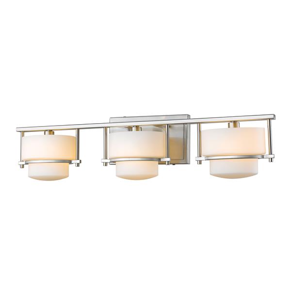 Z-lite Z-Lite Porter Bathroom LED Vanity Light - 3-Light - Brushed Nickel 3030-3V-BN-LED Z-lite Z-Lite Porter Bathroom LED Vanity Light - 3-Light - Brushed Nickel 3030-3V-BN-LED