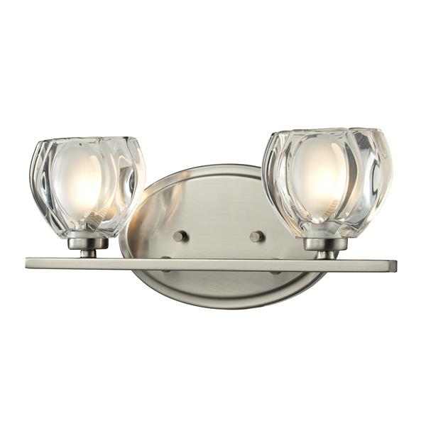 Z-lite Z-Lite Hale Bathroom LED Vanity Light - 2-Light - Brushed Nickel 3022-2V-LED Z-lite Z-Lite Hale Bathroom LED Vanity Light - 2-Light - Brushed Nickel 3022-2V-LED