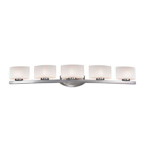 Z-lite Z-Lite Galati Bathroom LED Vanity Light - 5-Light - Brushed Nickel 3013-5V-LED Z-lite Z-Lite Galati Bathroom LED Vanity Light - 5-Light - Brushed Nickel 3013-5V-LED