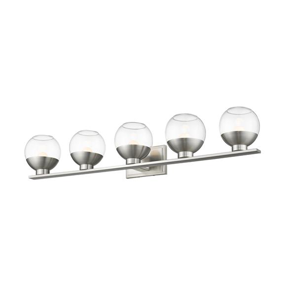 Z-Lite Osono Bathroom LED Vanity Light - 5-Light - Brushed Nickel