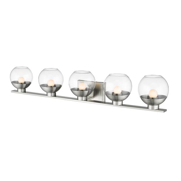 Z-Lite Osono Bathroom LED Vanity Light - 5-Light - Brushed Nickel