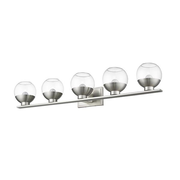 Z-Lite Osono Bathroom LED Vanity Light - 5-Light - Brushed Nickel