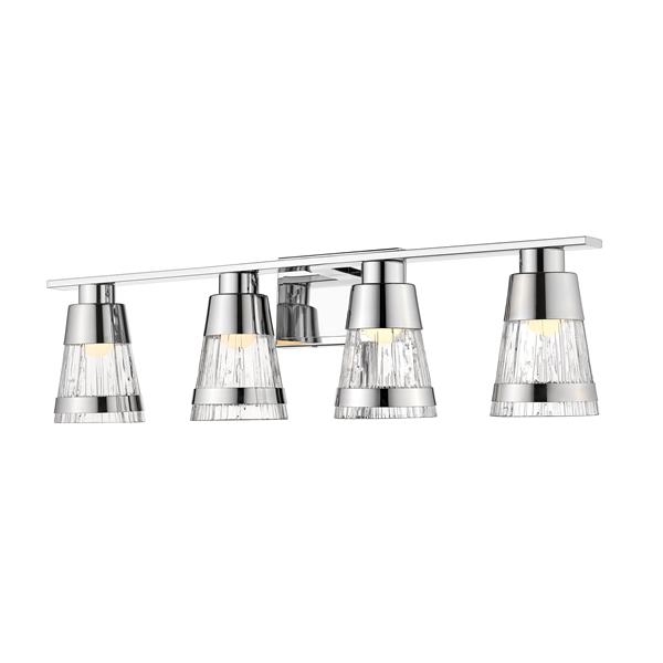 Z-lite Z-Lite Ethos Bathroom LED Vanity Light - 4-Light - Chrome 1923-4V-CH-LED Z-lite Z-Lite Ethos Bathroom LED Vanity Light - 4-Light - Chrome 1923-4V-CH-LED