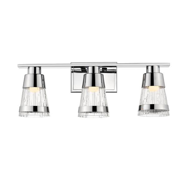 Z-Lite Ethos Bathroom LED Vanity Light - 3-Light - Chrome