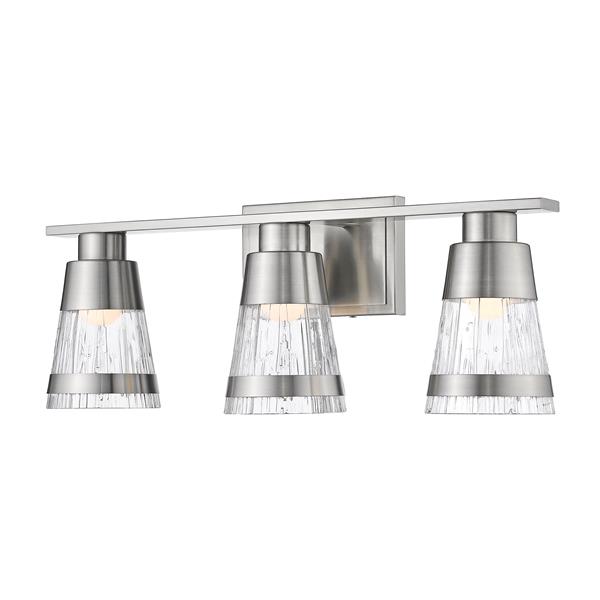 Z-lite Z-Lite Ethos Bathroom LED Vanity Light - 3-Light - Brushed Nickel 1923-3V-BN-LED Z-lite Z-Lite Ethos Bathroom LED Vanity Light - 3-Light - Brushed Nickel 1923-3V-BN-LED