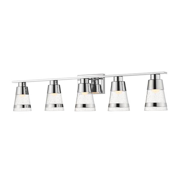 Z-lite Z-Lite Ethos Bathroom LED Vanity Light - 5-Light - Chrome 1922-5V-CH-LED Z-lite Z-Lite Ethos Bathroom LED Vanity Light - 5-Light - Chrome 1922-5V-CH-LED