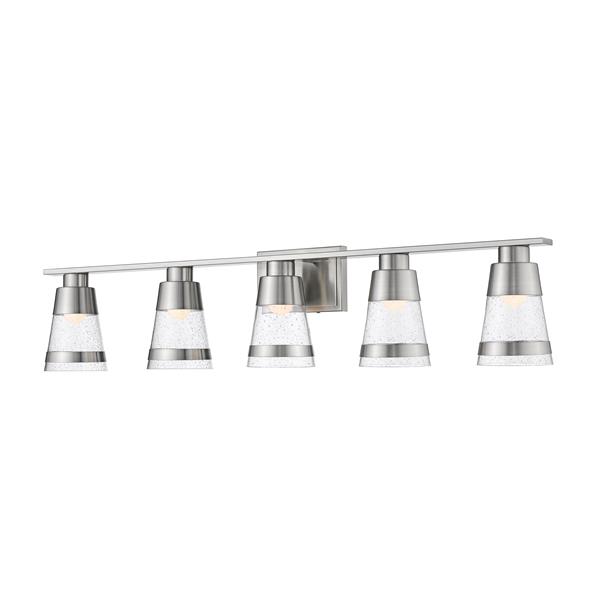 Z-lite Z-Lite Ethos Bathroom LED Vanity Light - 5-Light - Brushed Nickel 1922-5V-BN-LED Z-lite Z-Lite Ethos Bathroom LED Vanity Light - 5-Light - Brushed Nickel 1922-5V-BN-LED