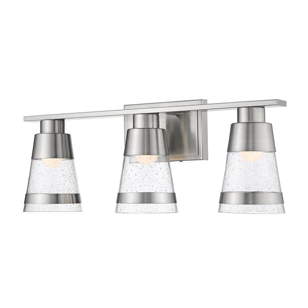 Z-lite Z-Lite Ethos Bathroom LED Vanity Light - 3-Light - Brushed Nickel 1922-3V-BN-LED Z-lite Z-Lite Ethos Bathroom LED Vanity Light - 3-Light - Brushed Nickel 1922-3V-BN-LED