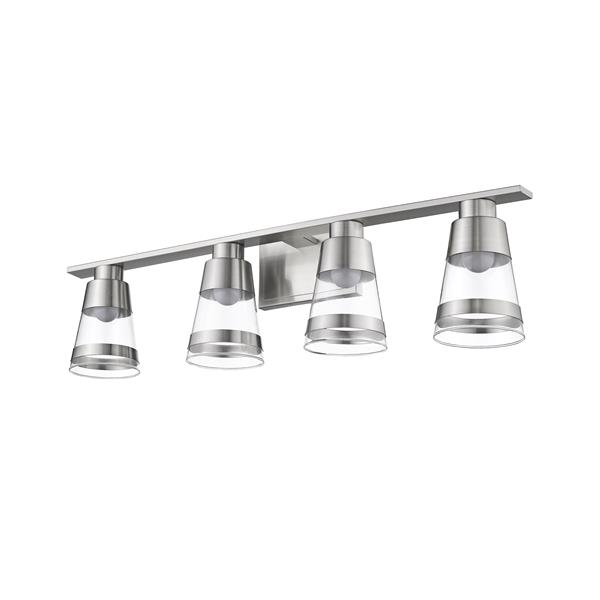 Z-Lite Ethos Bathroom LED Vanity Light - 4-Light - Brushed Nickel