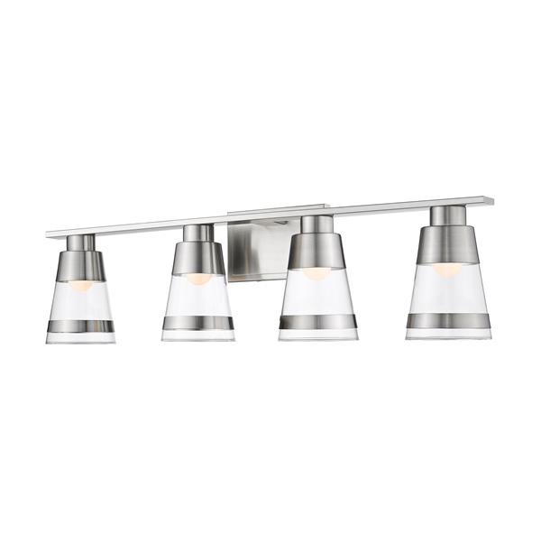 Z-lite Z-Lite Ethos Bathroom LED Vanity Light - 4-Light - Brushed Nickel 1921-4V-BN-LED Z-lite Z-Lite Ethos Bathroom LED Vanity Light - 4-Light - Brushed Nickel 1921-4V-BN-LED