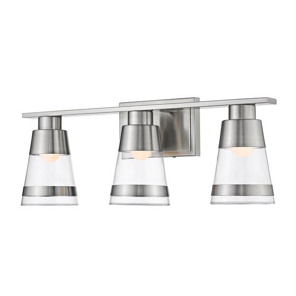Z-lite Z-Lite Ethos Bathroom LED Vanity Light - 3-Light - Brushed Nickel 1921-3V-BN-LED Z-lite Z-Lite Ethos Bathroom LED Vanity Light - 3-Light - Brushed Nickel 1921-3V-BN-LED