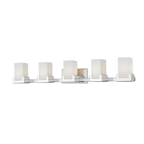Z-lite Z-Lite Peak Bathroom LED Vanity Light - 5-Light - Chrome 1920-5V-CH-LED Z-lite Z-Lite Peak Bathroom LED Vanity Light - 5-Light - Chrome 1920-5V-CH-LED