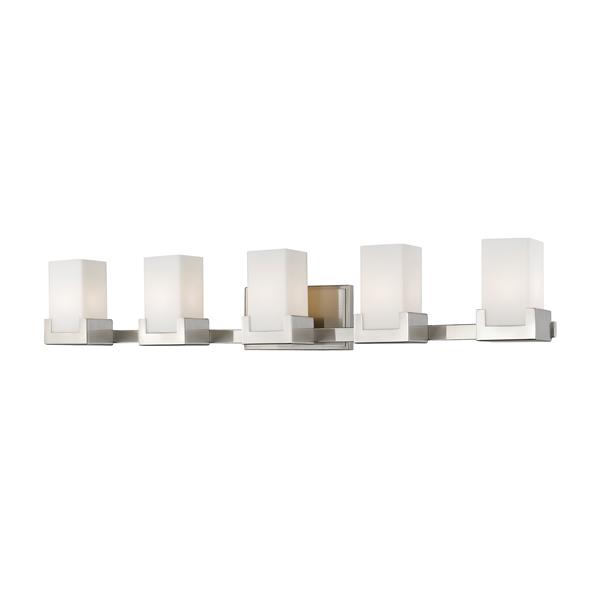 Z-lite Z-Lite Peak Bathroom LED Vanity Light - 5-Light - Brushed Nickel 1920-5V-BN-LED Z-lite Z-Lite Peak Bathroom LED Vanity Light - 5-Light - Brushed Nickel 1920-5V-BN-LED