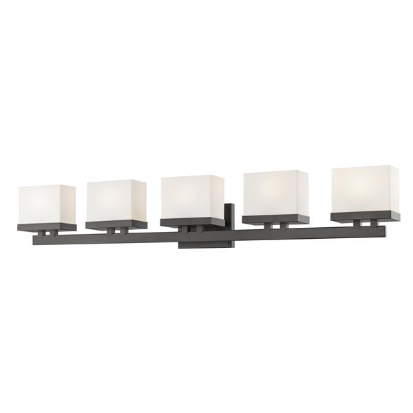 Z-lite Z-Lite Rivulet Bathroom LED Vanity Light - 5-Light - Bronze 1919-5V-BRZ-LED Z-lite Z-Lite Rivulet Bathroom LED Vanity Light - 5-Light - Bronze 1919-5V-BRZ-LED