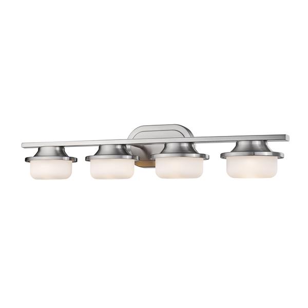 Applique pour salle de bain Optum, 4 lumières, nickel brossé