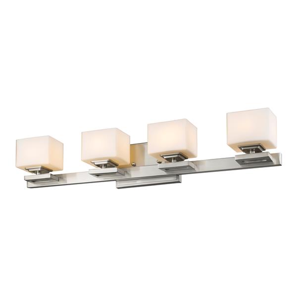 Z Lite Cuvier Bathroom Vanity Light 4 Brushed Nickel 1914 4v Bn Rona Z Lite Cuvier Bathroom Vanity Light 4, Contemporary Bathroom Lighting Fixtures Brushed Nickel