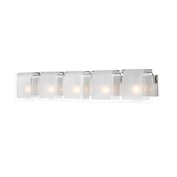 Applique pour salle de bain Zephyr,5 lumières, nickel brossé