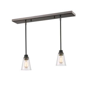 Luminaire de cuisine suspendu Annora, 2 lumières, bronze