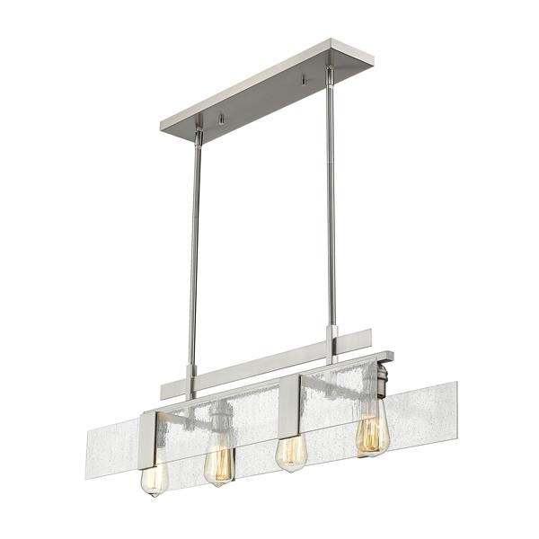 Luminaire de cuisine suspendu Gantt, 4 lumières, nickel