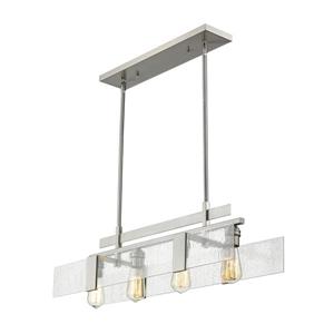 Luminaire de cuisine suspendu Gantt, 4 lumières, nickel