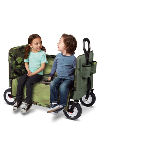 Chariot pliable 3-en-1 pour enfant, vert