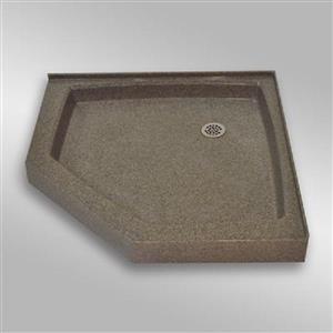 The Marble Factory NEO Angle Shower Base - 42-in x 42-in - Carioca Stone