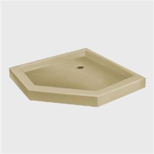 The Marble Factory NEO Angle Shower Base - 42-in x 42-in - Solid Bone